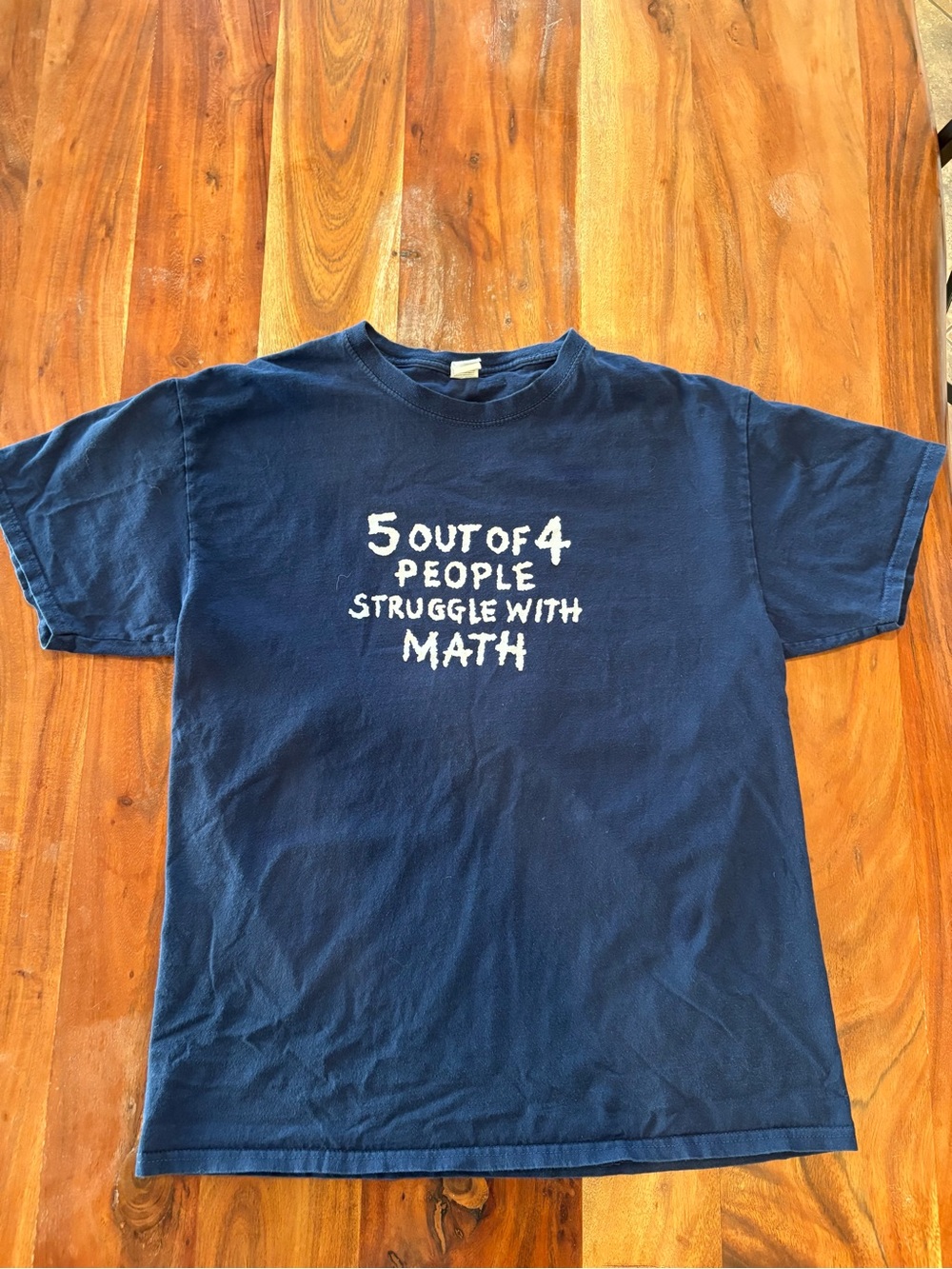 Navy Blue “5 Out of 4 People” Math T-Shirt
